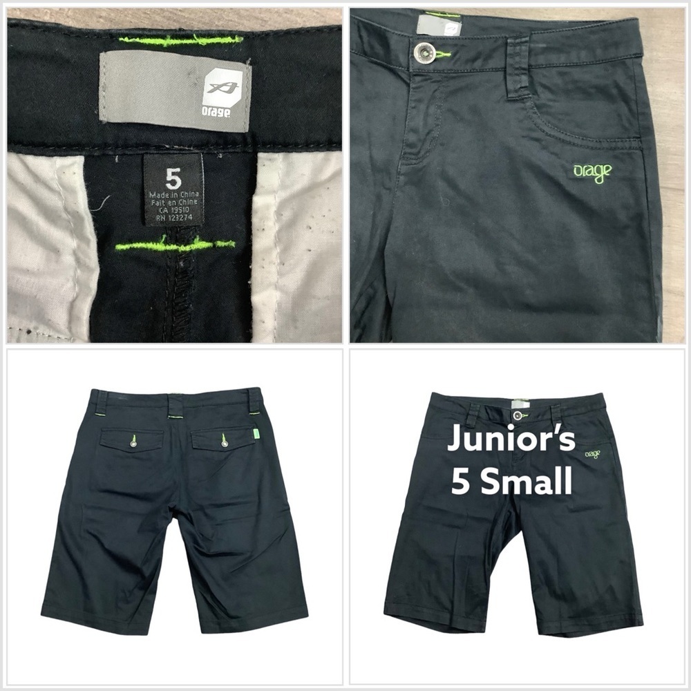 Women's Orage 5 S Small Shorts Black Bermuda Chino Khakis Stretch Skateboard